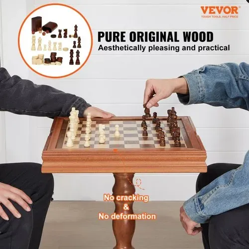 VEVOR Schachspiel aus Holz, 650 x 650 x 675 mm Schachspielset, Desktop Schachbrettspiele mit Schachfiguren, Schachset Set für Party Familie Aktivitäten, Reiseschach, Kinder, Chess Board VEVOR Schachspiel aus Holz, 650 x 650 x 675 mm Schachspielset, Desktop Schachbrettspiele mit Schachfiguren, Schachset Set für Party Familie Aktivitäten, Reiseschach, Kinder, Chess Board