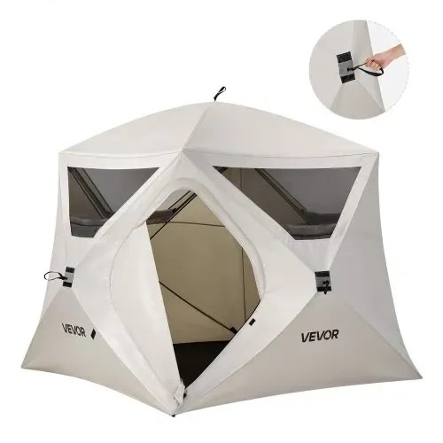 VEVOR Campingzelt 4-Personen, Pop-Up-Zelt mit Netzfenstern, Familienzelt Schneller Aufbau in 60 Sekunden, Tragbares Cabin Hub Zelt mit Tragetasche für Familien-Camping & Wandern, 229x229x212 cm VEVOR Campingzelt 4-Personen, Pop-Up-Zelt mit Netzfenstern, Familienzelt Schneller Aufbau in 60 Sekunden, Tragbares Cabin Hub Zelt mit Tragetasche für Familien-Camping & Wandern, 229x229x212 cm