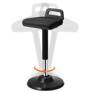 VEVOR Aktivstuhl Wackelhocker Stehhocker mit Griff, höhenverstellbar (625-875 mm), Bürohocker aus elastischem Stoff & Schaumstoff, ideal für Schulen, Büro und Zuhause, 8° Neigungswinkel, Schwarz VEVOR Aktivstuhl Wackelhocker Stehhocker mit Griff, höhenverstellbar (625-875 mm), Bürohocker aus elastischem Stoff & Schaumstoff, ideal für Schulen, Büro und Zuhause, 8° Neigungswinkel, Schwarz