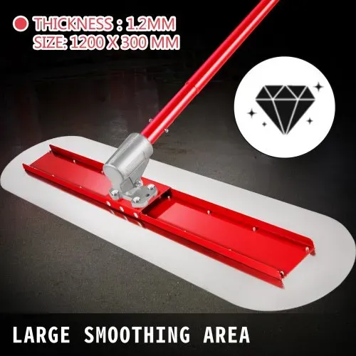 VEVOR Bull Float Concrete Float 1200X300 mm, Komplette Betonwerkzeug Kelle Satz Grifflänge 3 x1.8 m Glättekelle Stahl Boden Einstellbar Bauhilfe – Bild 2
