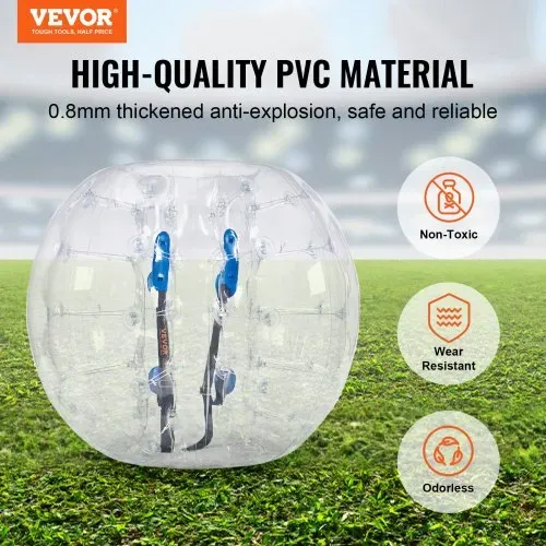 VEVOR Aufblasbarer Bump Ball Bumper Stoßball 1 Stk. 1,2 m x 1,03 m, Menschlicher Kollisionsball, PVC-Körperblasen-Bounce-Ball für Outdoor-Aktivitäten, Transparente Punkte Aufblasbarer Bumper Ball VEVOR Aufblasbarer Bump Ball Bumper Stoßball 1 Stk. 1,2 m x 1,03 m, Menschlicher Kollisionsball, PVC-Körperblasen-Bounce-Ball für Outdoor-Aktivitäten, Transparente Punkte Aufblasbarer Bumper Ball