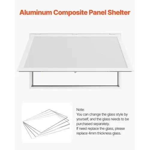 VEVOR Imbissfenster (1524 x 915 mm), Servicefenster mit Aluminiumrahmen für Imbissanhänger, Servierfenster mit 85°-Öffnungswinkel für Imbisswagen, regenwasserbeständiges Konzessionsfenster – Bild 2
