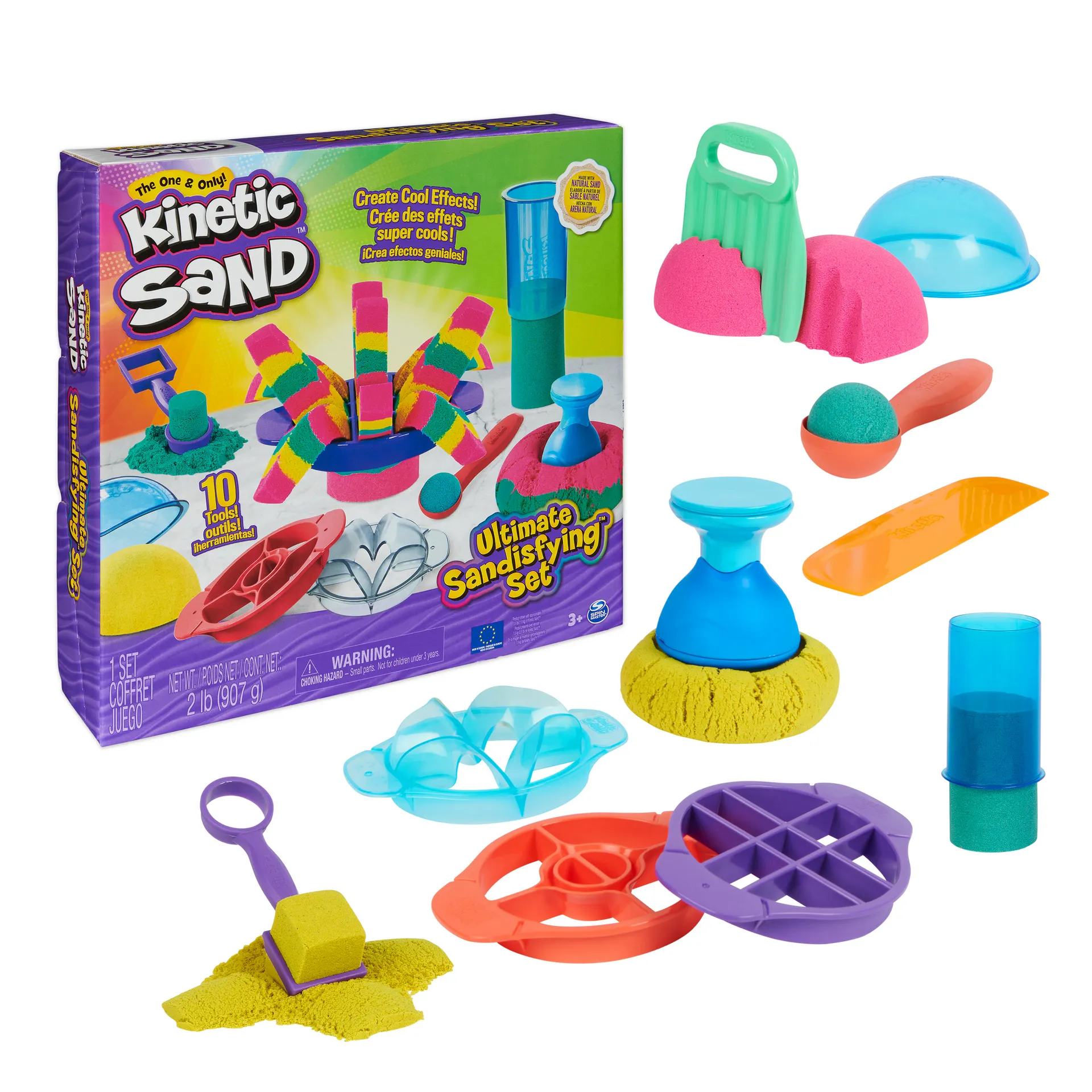 Kinetic Sand Ultimate Sandisfying Set mit 907 g und 10 Werkzeugen Kinetic Sand Ultimate Sandisfying Set mit 907 g und 10 Werkzeugen