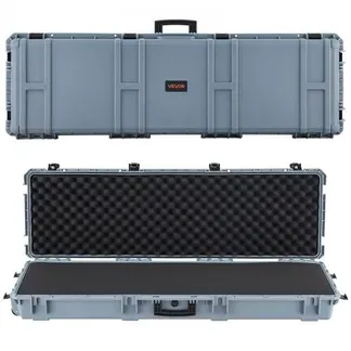 VEVOR Waffenkoffer mit Hartschale für Langwaffen, abschließbarer Gewehrkoffer mit vorgeschnittenen Schaumstoffen, Langwaffenkoffer Waffenaufbewahrung rollbar IP67 wasserfest, 139,1 x 43,5 x 18,8 cm Grau VEVOR Waffenkoffer mit Hartschale für Langwaffen, abschließbarer Gewehrkoffer mit vorgeschnittenen Schaumstoffen, Langwaffenkoffer Waffenaufbewahrung rollbar IP67 wasserfest, 139,1 x 43,5 x 18,8 cm Grau