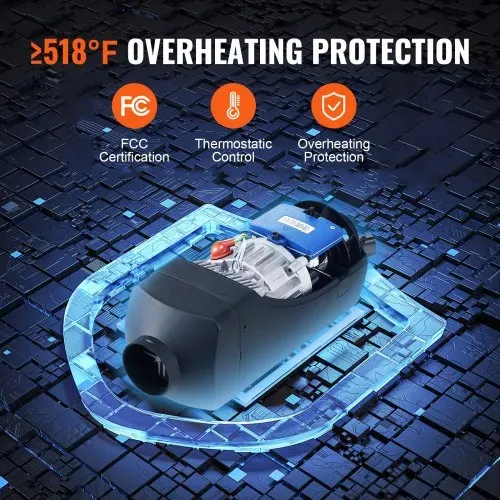 VEVOR Luft Dieselheizung Standheizung 12V 5-8KW, Luftheizung Air Diesel Diesel Standheizung Lufterhitzer, 0,16–0,62 L/Std. Dieselheizung mit LCD-Display & Fernbedienung & Bluetooth-APP – Bild 4