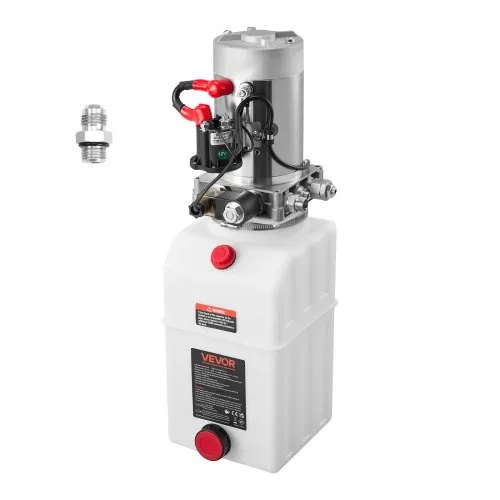 VEVOR 7 Qt Hydraulikaggregat einfachwirkende Kippanhängerpumpe, maximaler Öffnungsdruck 22 MPa und Fördermenge 3,4 L/min, 12 V DC Hydraulikpumpe mit Metallbehälter für Kippanhänger Weiß VEVOR 7 Qt Hydraulikaggregat einfachwirkende Kippanhängerpumpe, maximaler Öffnungsdruck 22 MPa und Fördermenge 3,4 L/min, 12 V DC Hydraulikpumpe mit Metallbehälter für Kippanhänger Weiß