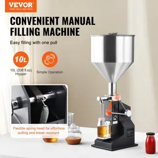 VEVOR 5–50 ml Abfüllmaschine Manuell Flüssigkeitsabfüllmaschine aus lebensmittelechtem Edelstahl 304 Silikon PTFE Filling Machine Inkl. zwei Düsen 4 mm / 8 mm ideal zum Abfüllen von Honig Öl Essenz VEVOR 5–50 ml Abfüllmaschine Manuell Flüssigkeitsabfüllmaschine aus lebensmittelechtem Edelstahl 304 Silikon PTFE Filling Machine Inkl. zwei Düsen 4 mm / 8 mm ideal zum Abfüllen von Honig Öl Essenz
