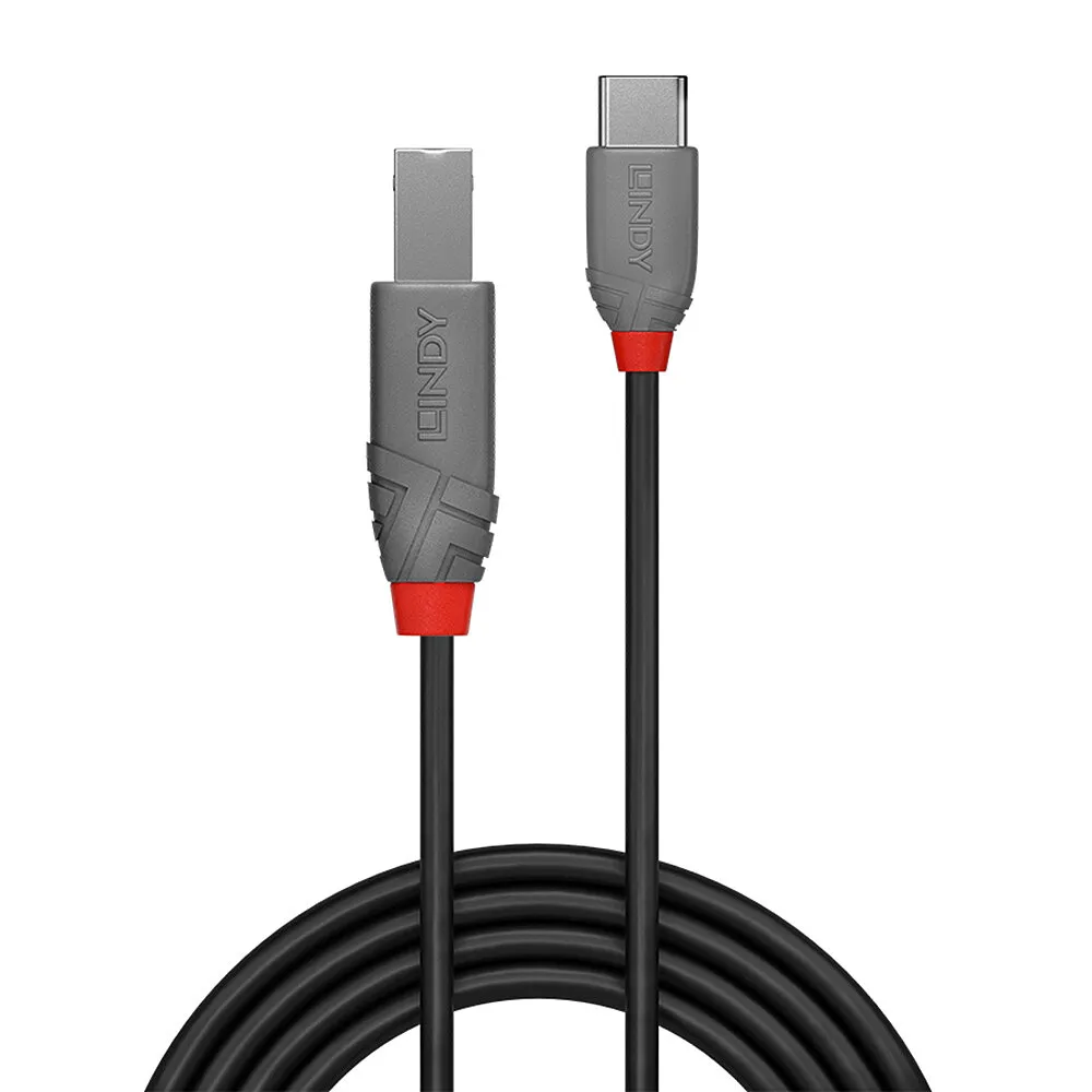 Lindy 36940 USB Kabel USB 2.0 0,5 m USB C USB B Schwarz – Bild 2