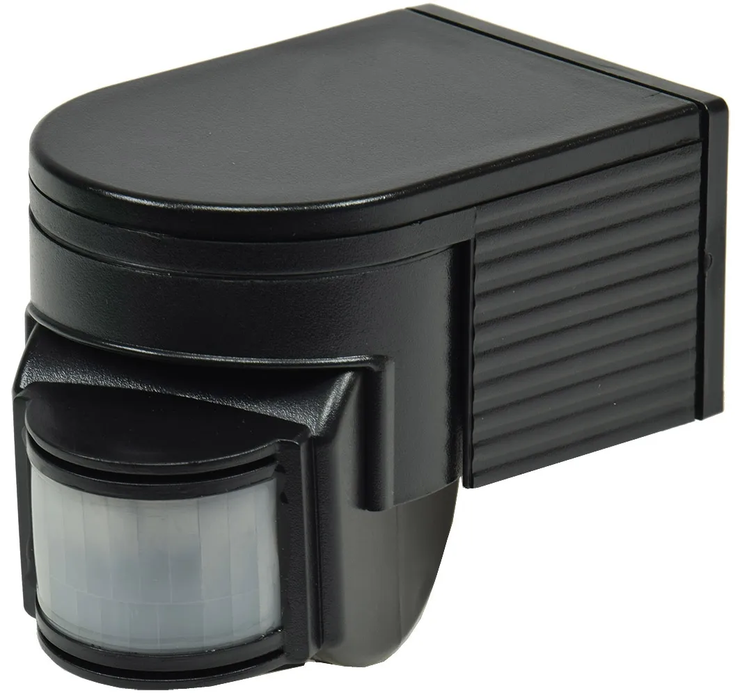 Aufputz Bewegungsmelder „CBM“ 180° IP44, 1-1200W, 3-Draht, schwarz Aufputz Bewegungsmelder „CBM“ 180° IP44, 1-1200W, 3-Draht, schwarz