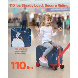 VEVOR Handgepäck Kinderkoffer, 26 L Fassungsvermögen, Hartschalenkoffer mit Rollen zum Draufsitzen, verstellbarer Schultergurt, Kinderreisetasche für Kinder ab 3 Jahren, Blau und Weiß VEVOR Handgepäck Kinderkoffer, 26 L Fassungsvermögen, Hartschalenkoffer mit Rollen zum Draufsitzen, verstellbarer Schultergurt, Kinderreisetasche für Kinder ab 3 Jahren, Blau und Weiß