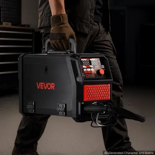 VEVOR 145A MIG-Schweißgerät 4-in-1 MIG/Fülldraht/Lift-TIG/MMA-Schweißen, 220V Tragbare Schweißmaschine für Werkstatt Garage & Heimwerker, IGBT-Inverter, Synergiesteuerung, 2T/4T-Modi, Digitalanzeige – Bild 7