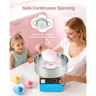 VEVOR Zuckerwattemaschine 1000 W elektrische Zuckerwattegeräte mit 38 cm Edelstahlschüssel und Zuckerlöffel, macht Zuckerwatten für Geburtstage zu Hause Familienfeiern, Blau 3500 U/min VEVOR Zuckerwattemaschine 1000 W elektrische Zuckerwattegeräte mit 38 cm Edelstahlschüssel und Zuckerlöffel, macht Zuckerwatten für Geburtstage zu Hause Familienfeiern, Blau 3500 U/min