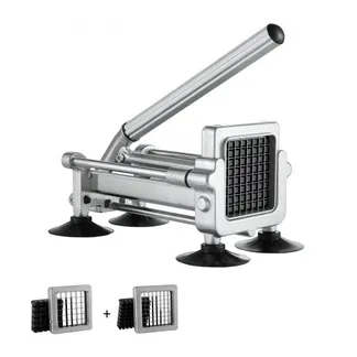 VEVOR Pommes-Frites-Schneider, Kartoffelschneider mit 1/2 Zoll & 3/8 Zoll Edelstahlklingen, manueller Kartoffelzerkleinerer mit Saugnäpfen & Griff, ideal für Kartoffeln Pommes Frites Gemüse VEVOR Pommes-Frites-Schneider, Kartoffelschneider mit 1/2 Zoll & 3/8 Zoll Edelstahlklingen, manueller Kartoffelzerkleinerer mit Saugnäpfen & Griff, ideal für Kartoffeln Pommes Frites Gemüse