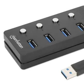 Manhattan 180887 Schnittstellen-Hub USB 3.2 Gen 1 (3.1 Gen 1) Type-A 5000 Mbit/s Schwarz Manhattan 180887 Schnittstellen-Hub USB 3.2 Gen 1 (3.1 Gen 1) Type-A 5000 Mbit/s Schwarz