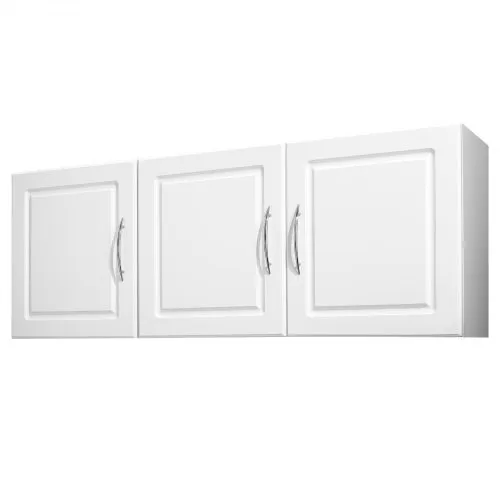 VEVOR Wandschrank für Waschküche, 2-stöckiger Wandhängeschrank mit verstellbarer Ablage, Küchenschrank mit 3 Türen, für Küche Bad Wäscherei, 31,6×137,2×51,6 cm (T x B x H), Oberschrank Weiß VEVOR Wandschrank für Waschküche, 2-stöckiger Wandhängeschrank mit verstellbarer Ablage, Küchenschrank mit 3 Türen, für Küche Bad Wäscherei, 31,6×137,2×51,6 cm (T x B x H), Oberschrank Weiß