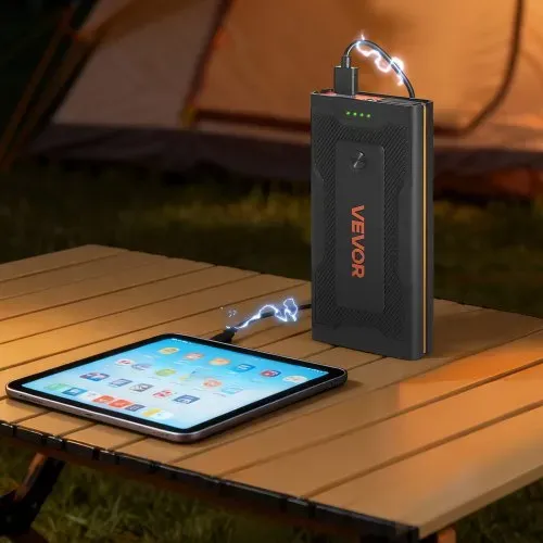 VEVOR Starthilfe Powerbank, Starthilfegerät 1000A Spitzenstrom mit LED-Taschenlampe & Kabel für Motor bis zu 5L Benzin/3L Diesel, Tragbarer Booster mit Schnellladung & Sicherheitsschutz für Notfall – Bild 7