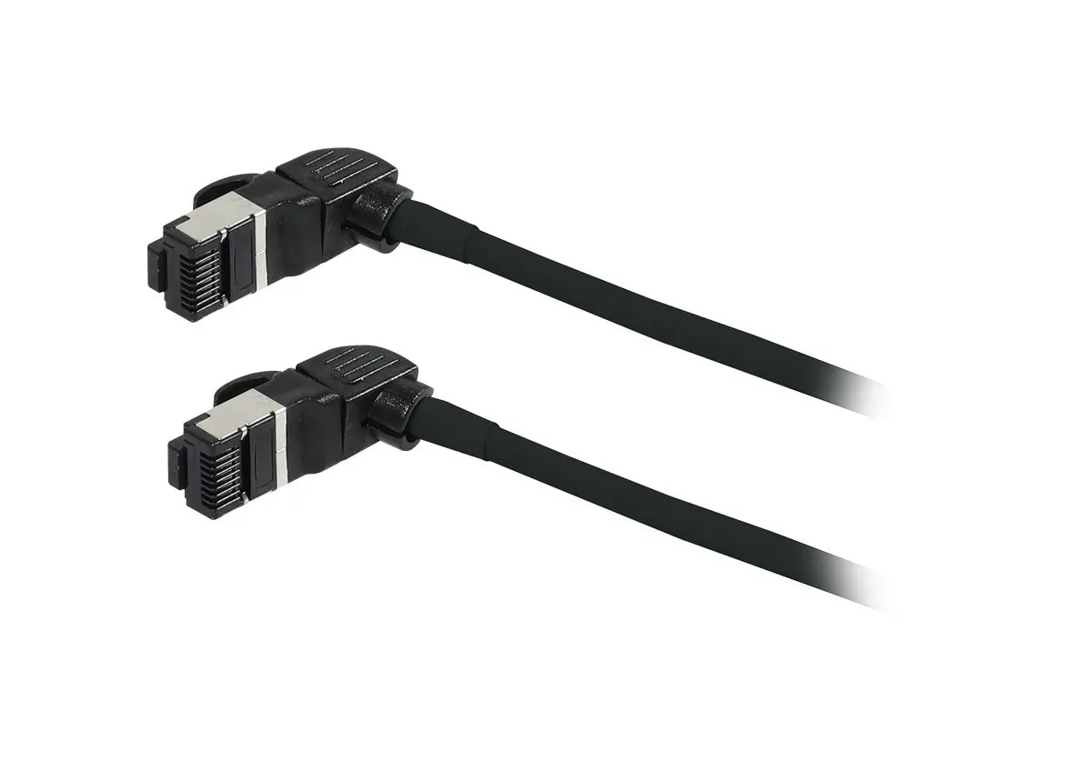 Patchkabel RJ45, CAT6A 500Mhz, 5m, schwarz, S/FTP, slimline rund d=4,5mm, TPE/LSZH(Superflex), AWG28, mit CAT7 Rohk., drehbarer Stecker, Synergy21 – Bild 2