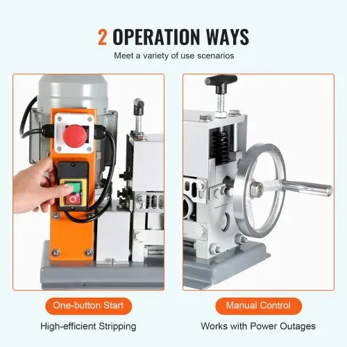 VEVOR Kabelabisoliermaschine Elektrisch 1,5-36mm Kabelschälmaschine 370W Abisoliermaschine 11 Abisolierkanäle Abisolierzange mit Kurbel 65-Mn-Federstahl Klinge Ideal zum Abisolieren von Kupferdraht – Bild 2