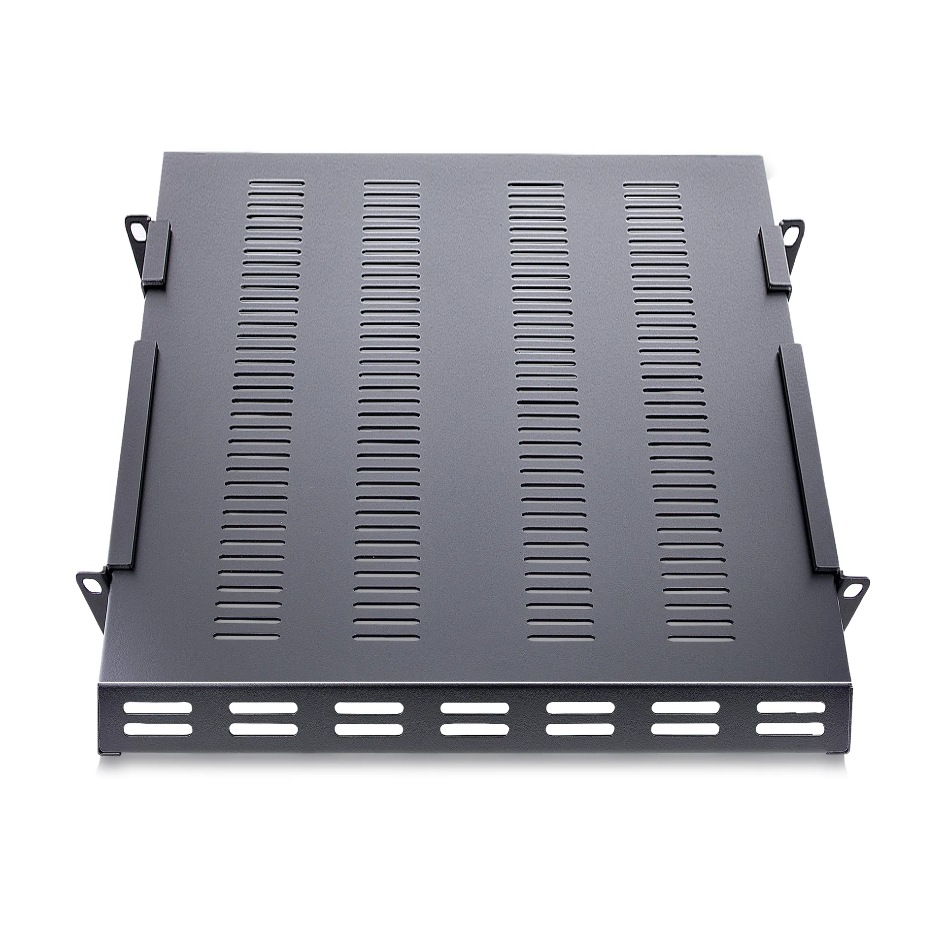 StarTech.com 1 HE Verstellbares Belüftetes Rack Fachboden - 150 kg - Verstellbare Einbautiefe 49,5 bis 97,4 cm - Universales Ablagefach für 19 Zoll AV, Netzwerk und Belüftetes Racks/Schränke - 70 cm tief – Bild 3
