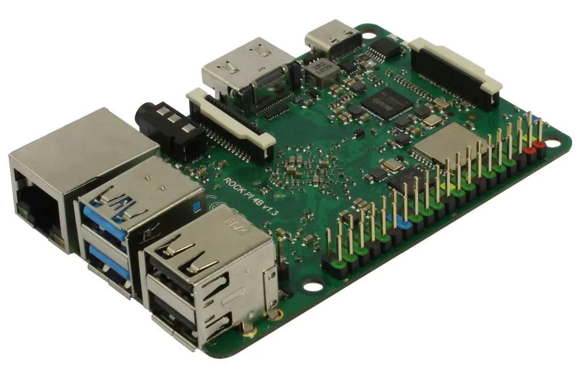 Rock Pi 4 Model B 4GB (mit Dualband 2,4/5GHz WLAN/Bluetooth 5.0) mit UFL Anschluss – Bild 2