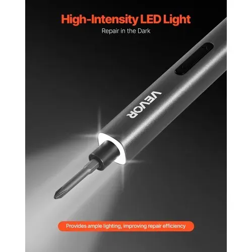 VEVOR elektrischer Präzisionsschraubendreher (52 magnetische Bits) Mini-Elektroschraubendreher mit magnetischer Aufbewahrungsbox & LED-Licht & Typ-C-Ladefunktion, für Reparatur von Handy Laptop – Bild 4