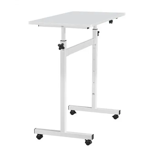 VEVOR Höhenverstellbarer Schreibtisch 700-1115mm, 25kg Belastbarer Computertisch mit 810x410mm Tischplatte, Bürotisch mit Feststellbaren Rollen & Haken, Steh-Sitz-Tisch für Homeoffice Arbeitszimmer – Bild 9