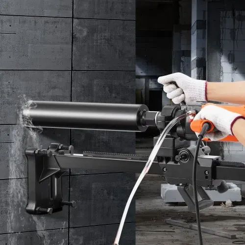 VEVOR Kernbohrmaschine Diamantkernbohrmaschine 2-18 cm Bohrdurchmesser, handgeführtes Diamant-Kernbohrgerät mit Ständer und Kernbohrer, 2600 W Beton-Kernbohrer Nass- und Trockenanwendung, für Beton – Bild 7