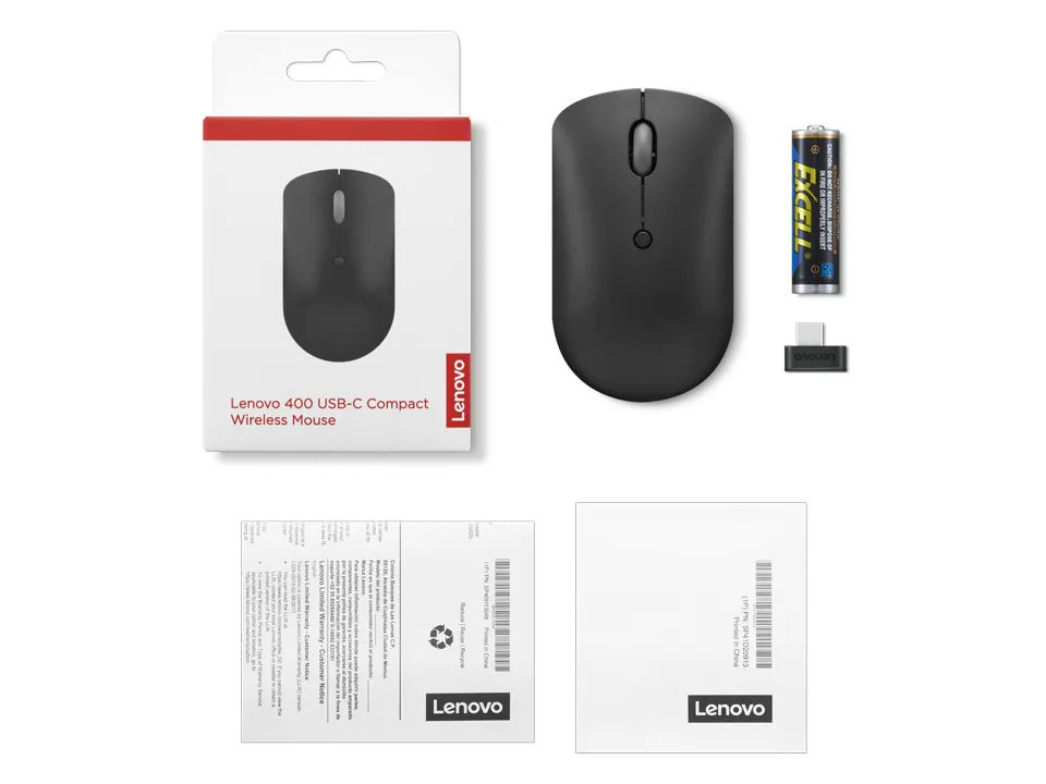 Lenovo 400 Maus Büro Beidhändig RF Wireless Optisch 2400 DPI – Bild 7