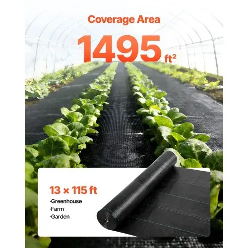 VEVOR Unkrautvlies 4x35,1 m Gartenvlies 100 g/㎡, Unkrautmatte auf Rolle aus Polypropylen, Unkrautfolie mit Hoher Belüftung Entwässerung, Wurzelsperre gegen Unkraut für Gewächshaus Bauernhof, Schwarz – Bild 2