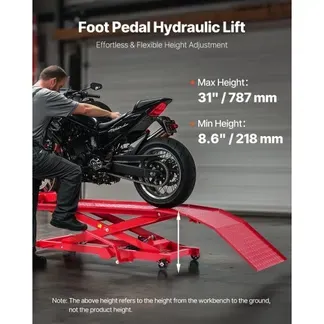 VEVOR Motorradheber Motorradhebebühne Hydraulisch (Max. 787 mm Hubhöhe) Hebeständer Rollbar, Fahrrad-Reparaturständer (453,59 kg belastbar) mit Sicherheitsschloss für Geländefahrzeuge Dirtbikes VEVOR Motorradheber Motorradhebebühne Hydraulisch (Max. 787 mm Hubhöhe) Hebeständer Rollbar, Fahrrad-Reparaturständer (453,59 kg belastbar) mit Sicherheitsschloss für Geländefahrzeuge Dirtbikes