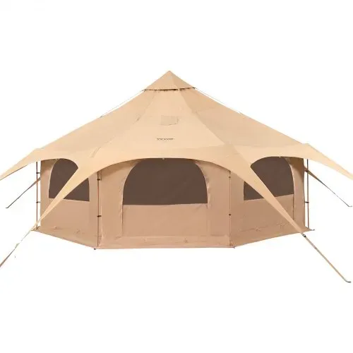 VEVOR Glockenzelt 5 x 2,8 m Jurten Zelt TC-Baumwolle und robusten Eisenstangen mit einer Bodenplane aus Oxford-Stoff Campingzelt Familienzelt 8 Fenster Gruppenzelt für Outdoor-Abenteuer – Bild 10