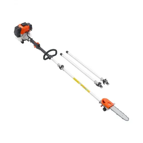 VEVOR Benzin-Hochentaster, 43ccm Hubraum 2-Takt, Teleskopsäge, Motorsäge mit rotierendem Kopf, 2,11-3,61 m ausziehbarer Stange, 25,4 cm Schwert, 850 ml Kraftstofftank, zum Baumschneiden – Bild 9