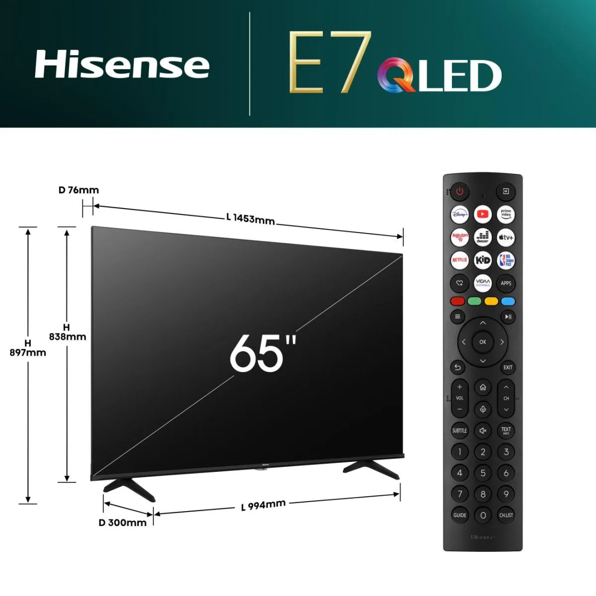 Hisense QLED Smart TV 65E77NQ ČR – Bild 2