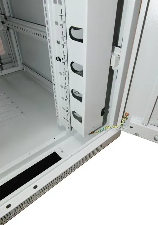 ALLNET 19"Schrank, 42HE, B800/T1000mm, perforierte Blechtüren, Lichtgrau, SNB-Serie, – Bild 9