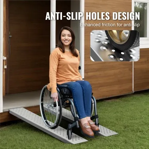 VEVOR Auffahrrampe, Verladerampe, Autorampe 680 kg, extra breite Verladeschiene, Auto Laderampe 2160 x 1375 mm, 2 Stk. Rampen, für Motorrad, Anhänger, ATV, UTV, Gartentraktor, Rasenmäher – Bild 3