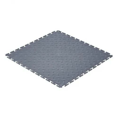 VEVOR PVC Garagenboden, 16er-Pack 513x513x5 mm, Werkstattboden, Industrieboden, Klick Verlegung, rutschfeste PVC-Matten mit Diamantplatte für Werkstatt, Lager, Werkzeugraum, Graphitgrau – Bild 8