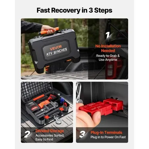VEVOR Elektrische Seilwinde 12V, Mobile Seilwinde mit 2041kg Tragkraft & Fernbedienung, Tragbare Motorwinde mit Synthetikseil Seilführung Schäkelhaken Gurt Tragkiste, Elektrowinde für ATV UTV Offroad VEVOR Elektrische Seilwinde 12V, Mobile Seilwinde mit 2041kg Tragkraft & Fernbedienung, Tragbare Motorwinde mit Synthetikseil Seilführung Schäkelhaken Gurt Tragkiste, Elektrowinde für ATV UTV Offroad