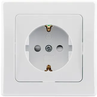 DELPHI Schutzkontakt-Steckdose, UP, weiß 250V~/ 16A, inkl. Rahmen, Steckanschluss DELPHI Schutzkontakt-Steckdose, UP, weiß 250V~/ 16A, inkl. Rahmen, Steckanschluss