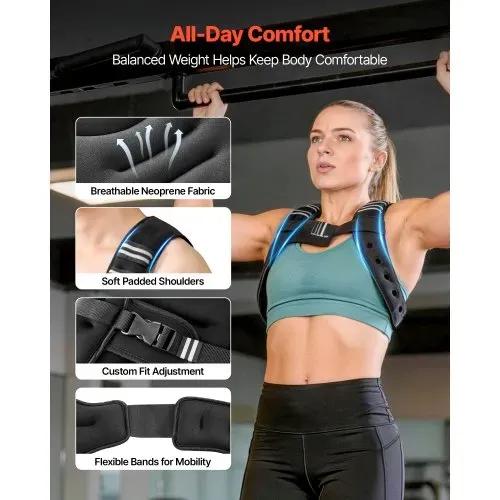 VEVOR Gewichtsweste 4,67 kg Trainingsweste mit Reflektorstreifen, Verstellbarer Schnalle & Praktischen Aufbewahrungstaschen, Fitnessweste für Krafttraining, Laufen, Joggen, Fitness & Muskelaufbau – Bild 2