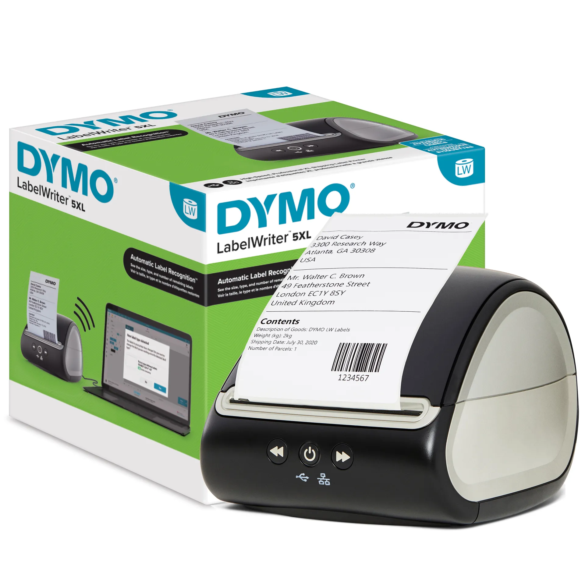 DYMO LabelWriter 5XL Etikettendrucker | automatische Etikettenerkennung | Beschriftungsgerätdas extrabreite Versandetiketten von AmazonDHL und mehr druckt | ideal für E-Commerce | EU-Stecker DYMO LabelWriter 5XL Etikettendrucker | automatische Etikettenerkennung | Beschriftungsgerätdas extrabreite Versandetiketten von AmazonDHL und mehr druckt | ideal für E-Commerce | EU-Stecker