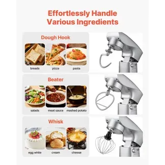 VEVOR Knetmaschine Küchenmaschine zum Backen, 1500 W Teigmaschine mit Edelstahlschüssel (4,2 L) & Knethaken & Rührbesen & Schneebesen, 10-Gang einstellbare kippbare Rührmaschine Standmixer VEVOR Knetmaschine Küchenmaschine zum Backen, 1500 W Teigmaschine mit Edelstahlschüssel (4,2 L) & Knethaken & Rührbesen & Schneebesen, 10-Gang einstellbare kippbare Rührmaschine Standmixer
