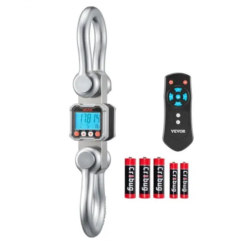 VEVOR Kranwaage 10 T, Digitale Hängewaage, Industriewaage mit Gehäuse aus Aluminiumguss & LCD-Display, 2-kg-Teilung & 3-stufiger Schalter, Fernbedienung, Wildwaage, Hakenwaage für Garage & Fabrik VEVOR Kranwaage 10 T, Digitale Hängewaage, Industriewaage mit Gehäuse aus Aluminiumguss & LCD-Display, 2-kg-Teilung & 3-stufiger Schalter, Fernbedienung, Wildwaage, Hakenwaage für Garage & Fabrik