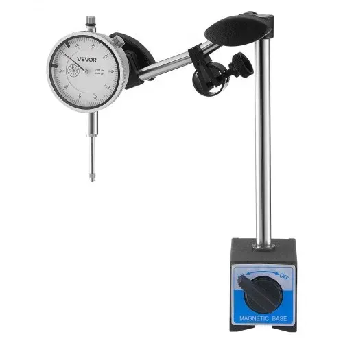 VEVOR Messuhr, Messstativ mit Doppelstangenständer & Aufbewahrungskoffer, 0,03 mm Genauigkeit, 0–25,4 mm Bereich, Messuhrhalter, nicht magnetische Zentrierstangen für die Maschineneinrichtung – Bild 9