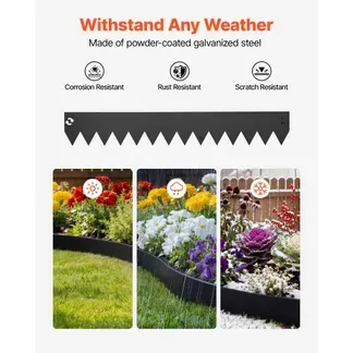 VEVOR Rasenkante 6er-Pack 1016×152 mm, Beeteinfassung mit 6 Befestigungsclips, Rasenbleche aus Verzinktem Stahl, Mähkante, Metall Palisade, Beetumrandung für Blumenbeete & Gartenwege, Schwarz VEVOR Rasenkante 6er-Pack 1016×152 mm, Beeteinfassung mit 6 Befestigungsclips, Rasenbleche aus Verzinktem Stahl, Mähkante, Metall Palisade, Beetumrandung für Blumenbeete & Gartenwege, Schwarz
