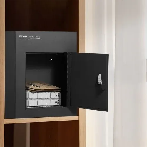 VEVOR Mauerdurchwurf Briefkasten, robuster Einbaubriefkasten aus Stahl für Wände mit einer Dicke von 70 bis 200 mm, Zahlenschloss, 330 x 178 x 430 mm Mauerbriefkasten, schwarz – Bild 7