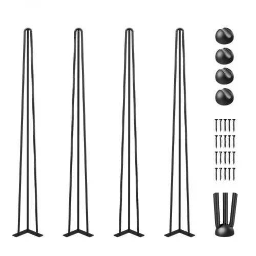 VEVOR Tischbein Tischbeine Metall Schwarz 101,6 cm 4 Stück Haarnadel Tischbeine 3 Pfosten Tischfüße Verstellbar Austauschbare Diy VEVOR Tischbein Tischbeine Metall Schwarz 101,6 cm 4 Stück Haarnadel Tischbeine 3 Pfosten Tischfüße Verstellbar Austauschbare Diy