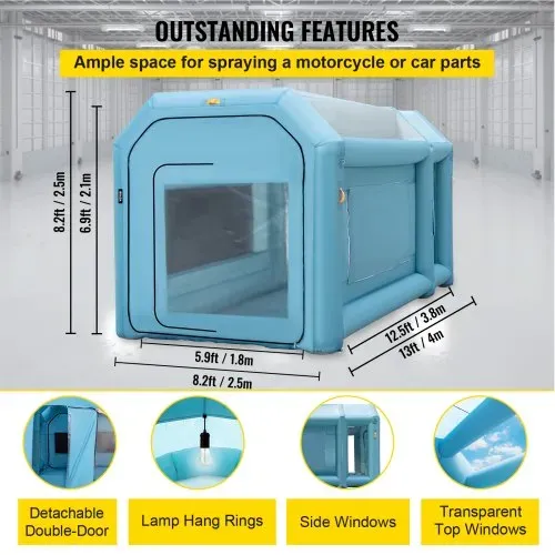 VEVOR Aufblasbare Lackierkabine Zelt 4x2,5x2,5m Sprühkabine Zelt aus 210D Oxford-Gewebe PVC Auto Lackierkabine mit Inflations-/Belüftungsgebläse Ideal für Lackierung und Reparatur von Autoteilen – Bild 3