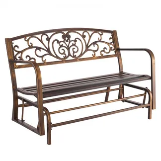 VEVOR Gartenbank Gartenmöbel Bänke 127 cm 250 kg Tragkraft, Terrassenbank mit Metallrahmen aus Karbonstahl, Balkonbank mit Armlehnen, Verandabank für Garten Park Hof Terrasse, Antikbronze VEVOR Gartenbank Gartenmöbel Bänke 127 cm 250 kg Tragkraft, Terrassenbank mit Metallrahmen aus Karbonstahl, Balkonbank mit Armlehnen, Verandabank für Garten Park Hof Terrasse, Antikbronze