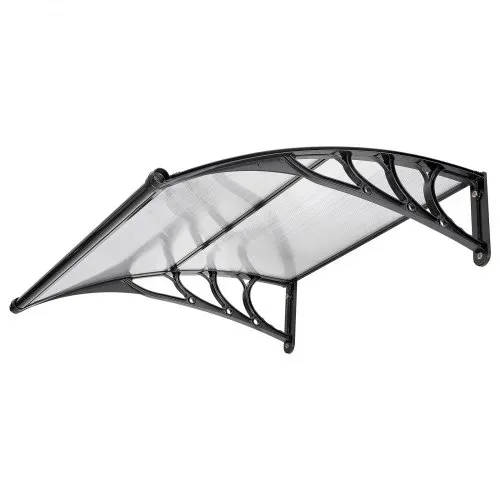 VEVOR Vordach für Haustür 965x1017 mm, Pultbogenvordach, Pultvordach mit Entwässerung & ABS-Halterung, Regen-, Schnee- & Sonnenschutz, Polycarbonat-Türüberdachung für Veranda & Terrasse, Braun – Bild 10