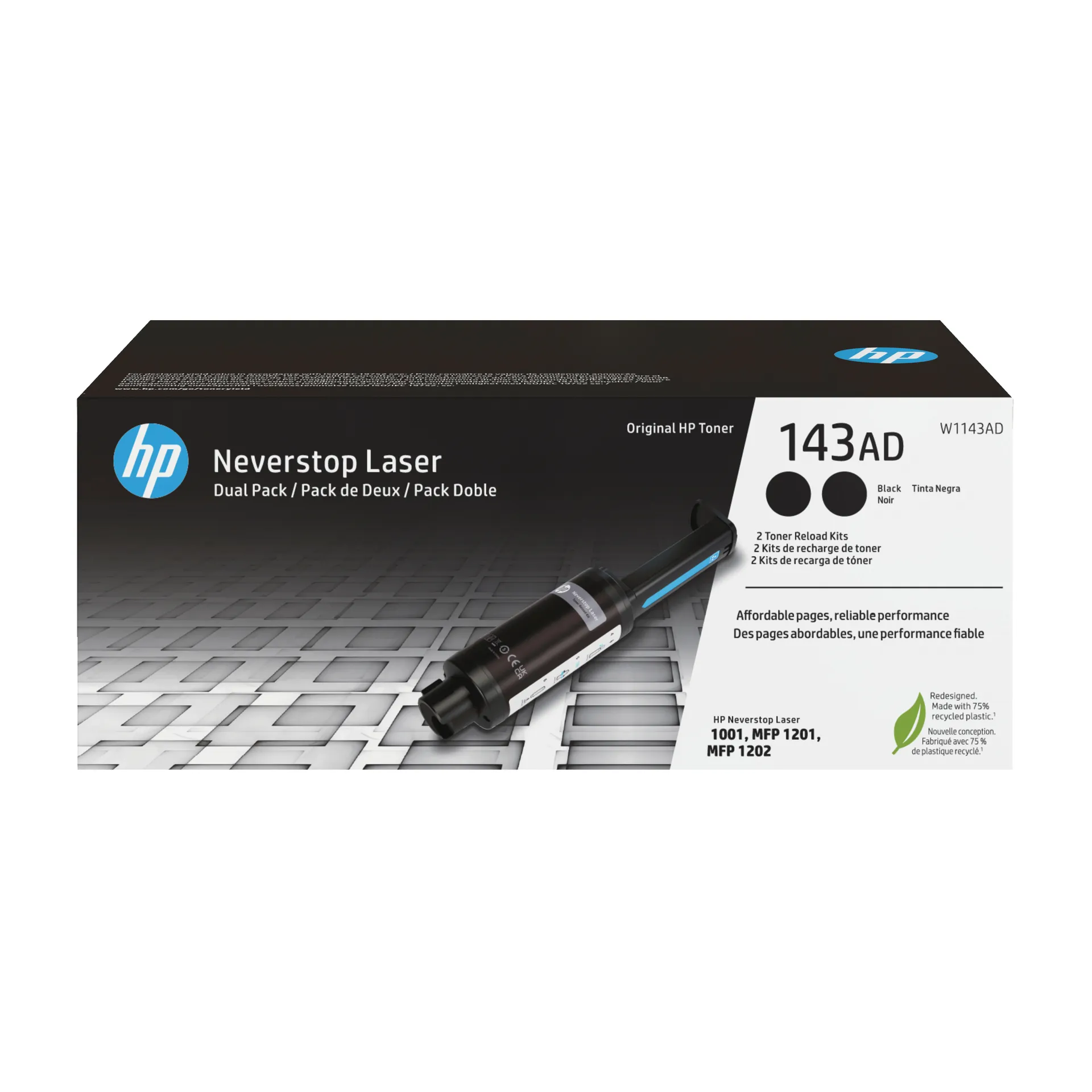 HP 143AD Doppelpack Schwarz Original Neverstop Toner-Nachfüllkit HP 143AD Doppelpack Schwarz Original Neverstop Toner-Nachfüllkit
